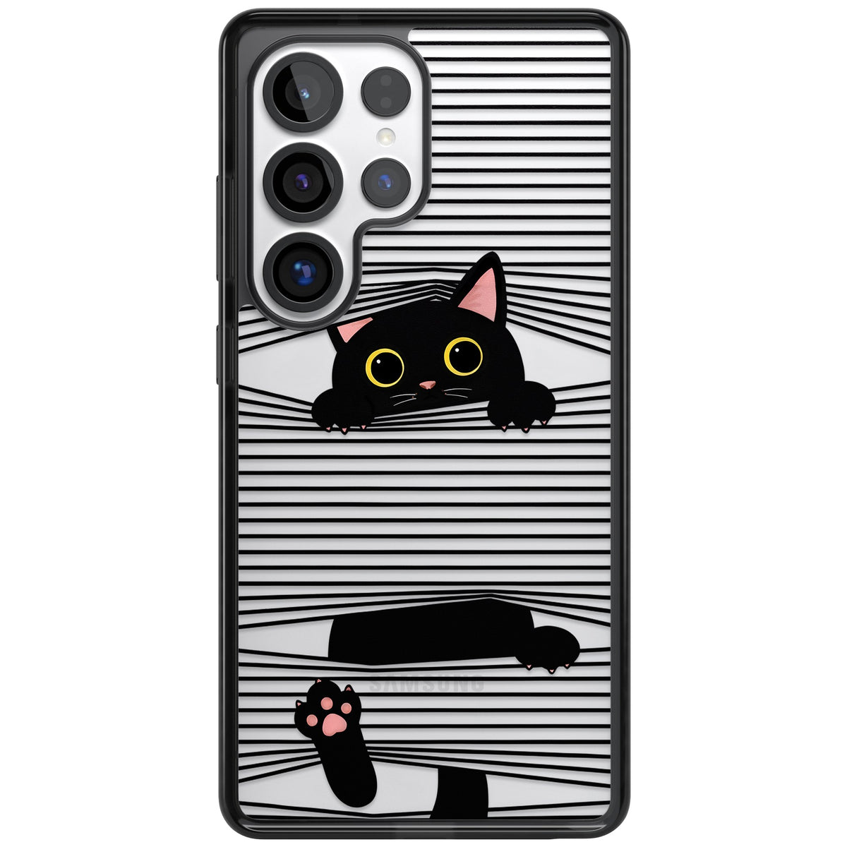 Peek-a-Boo Cat Samsung S25 Ultra / Samsung S26 Ultra Impact Black Phone Case front
