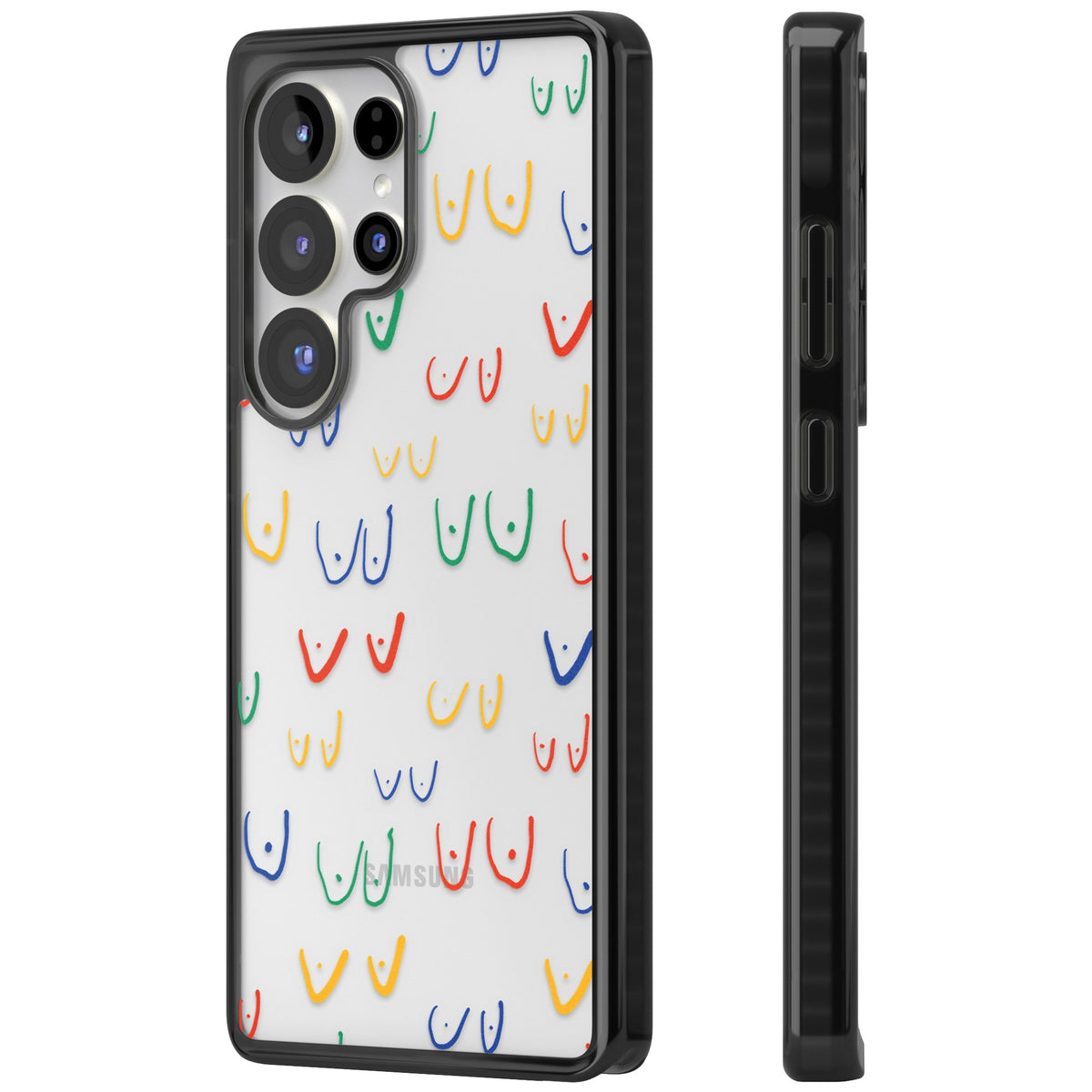Boob Pattern (Multicolour) Samsung S25 Ultra / Samsung S26 Ultra Impact Black Phone Case side