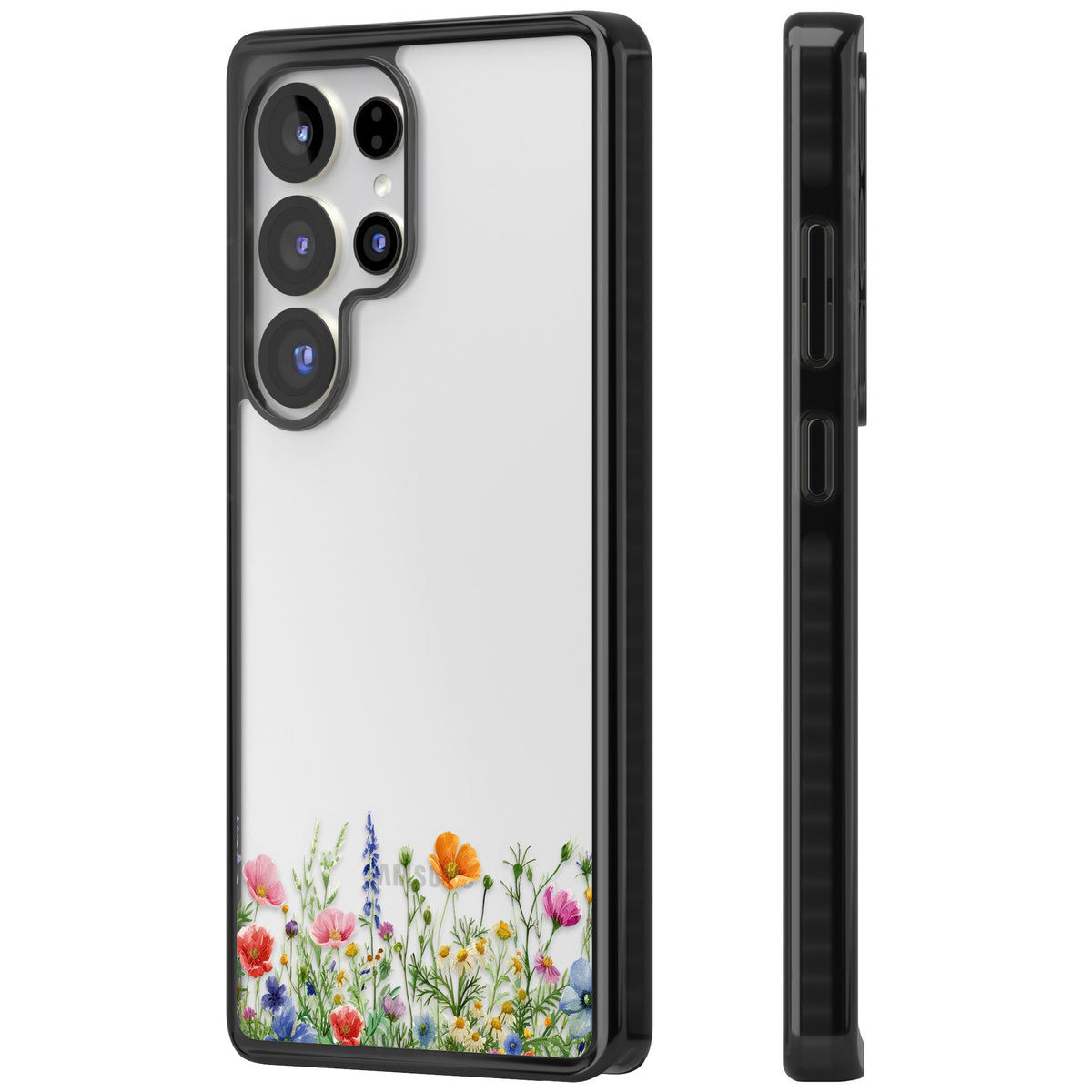 Minimal Wildflowers Samsung S25 Ultra / Samsung S26 Ultra Impact Black Phone Case side