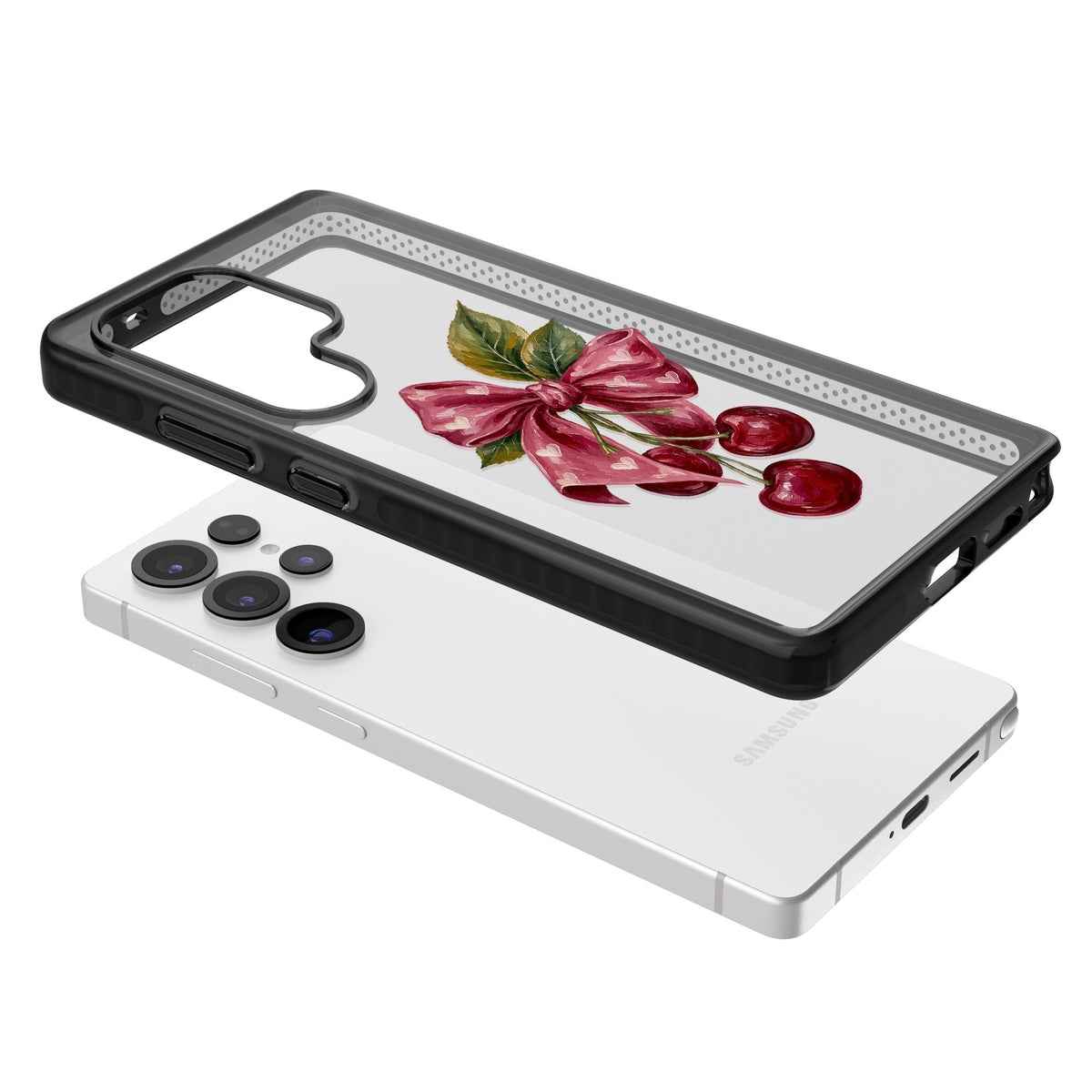 Cherry Sonnet Samsung S25 Ultra / Samsung S26 Ultra Impact Black Phone Case angled