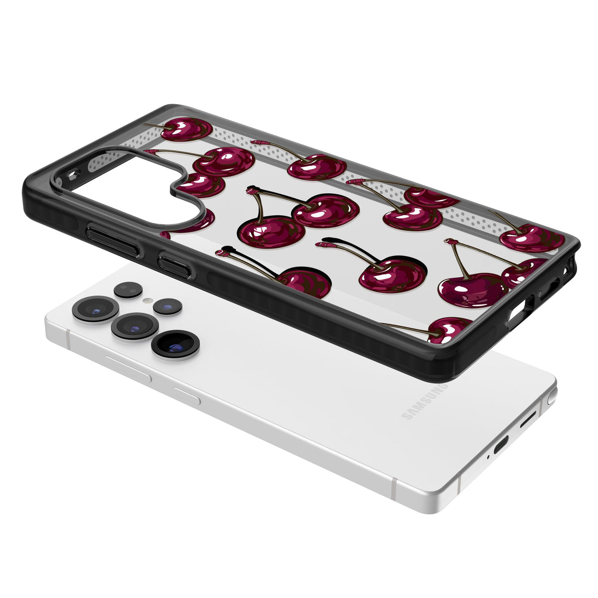Cherry Wine Samsung S25 Ultra / Samsung S26 Ultra Impact Black Phone Case angled