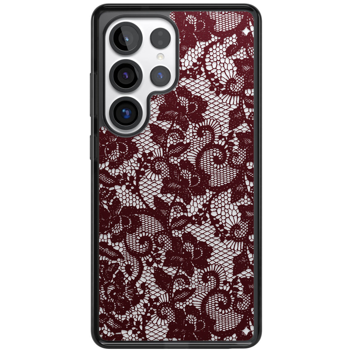 Burgundy Lace Samsung S25 Ultra / Samsung S26 Ultra Impact Black Phone Case front