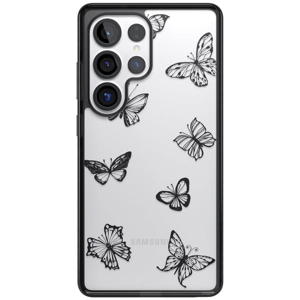 Grey Butterfly Line Pattern