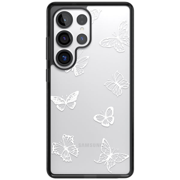 White Butterfly Line Pattern