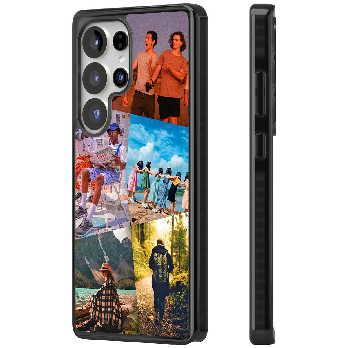 Personalised Abstract Photo Grid Samsung S25 Ultra / Samsung S26 Ultra Impact Black Phone Case side