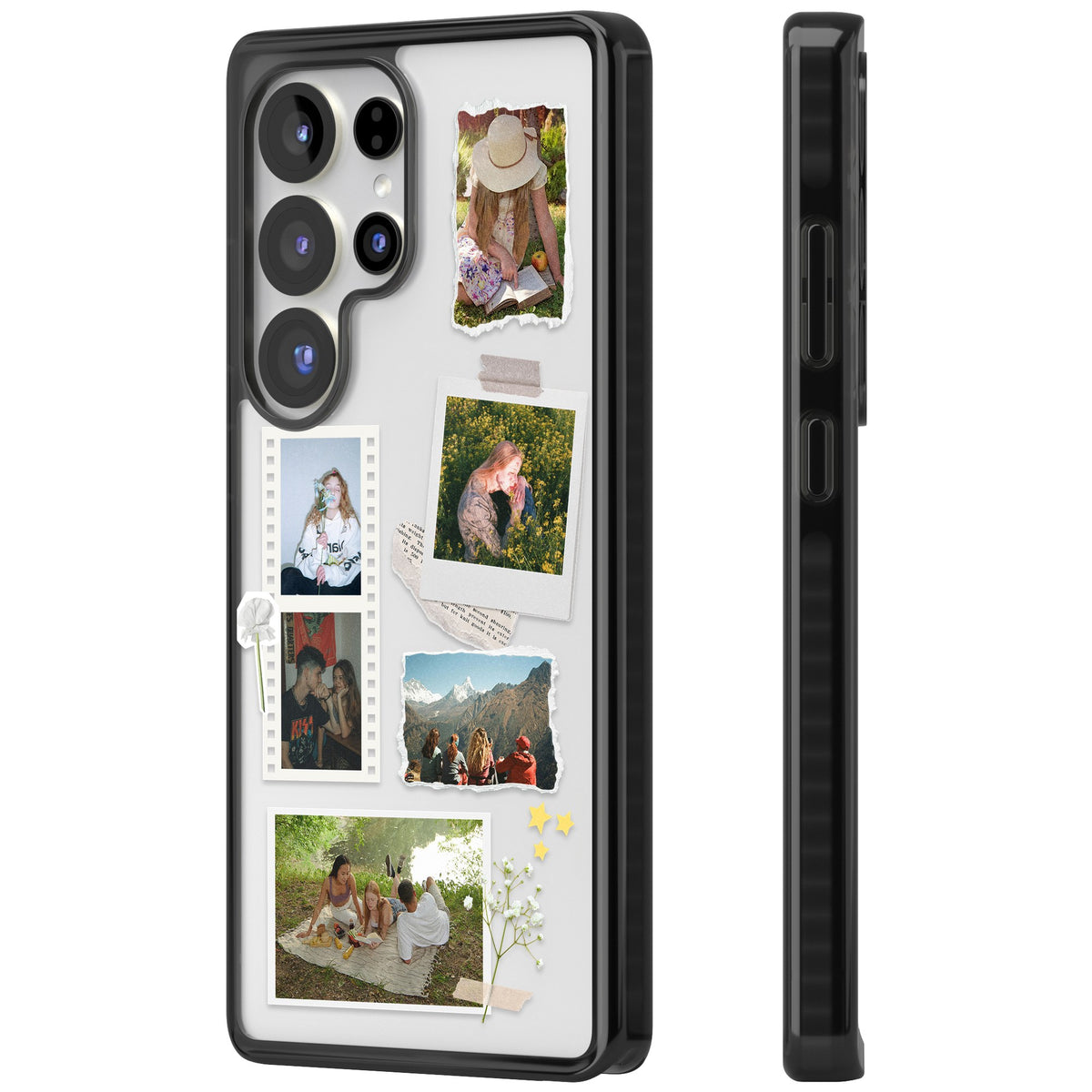 Personalised Scrapbook Instant Photos Samsung S25 Ultra / Samsung S26 Ultra Impact Black Phone Case side