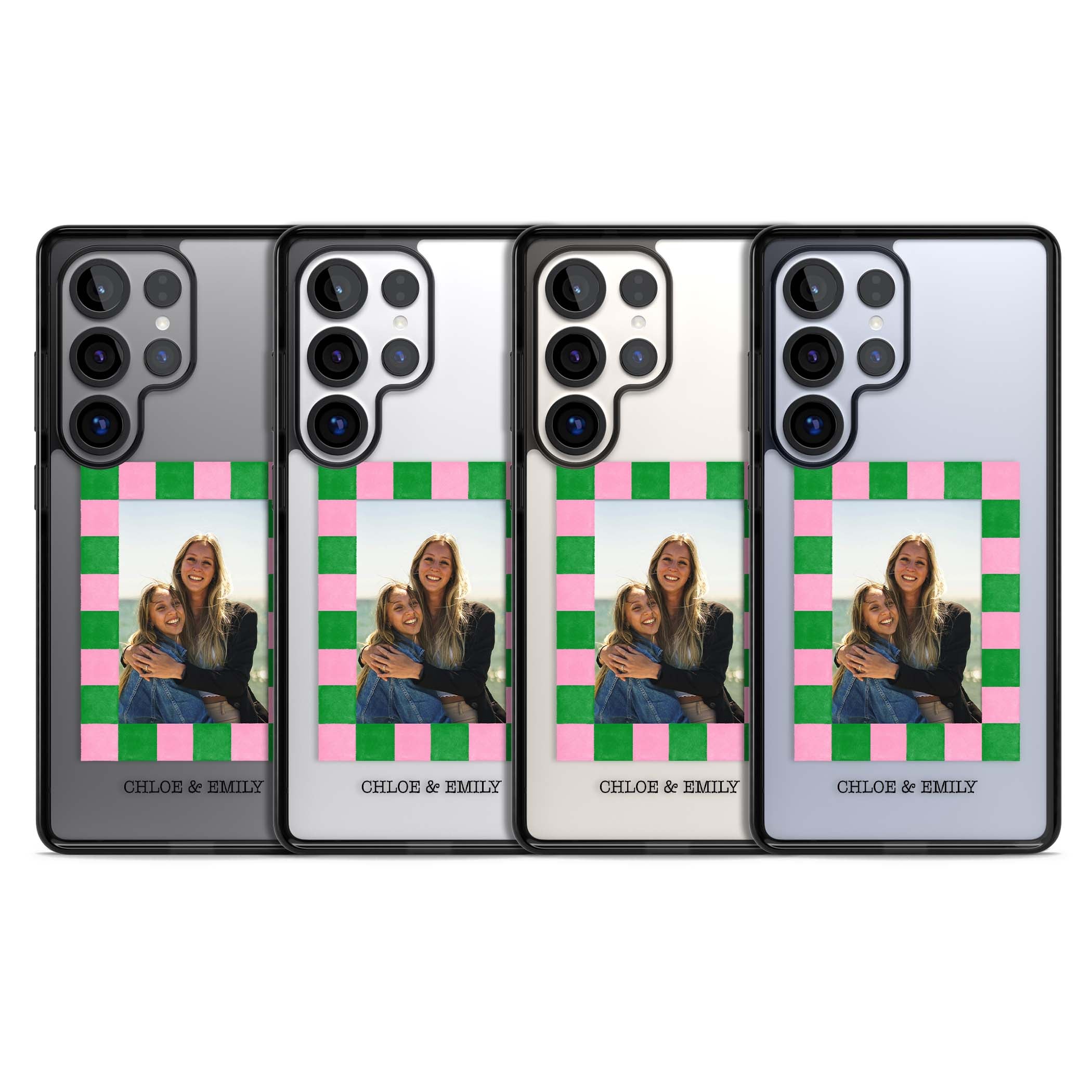 Riviera Check Photo cute iPhone case | Black Impact case for Samsung Galaxy S25 Ultra