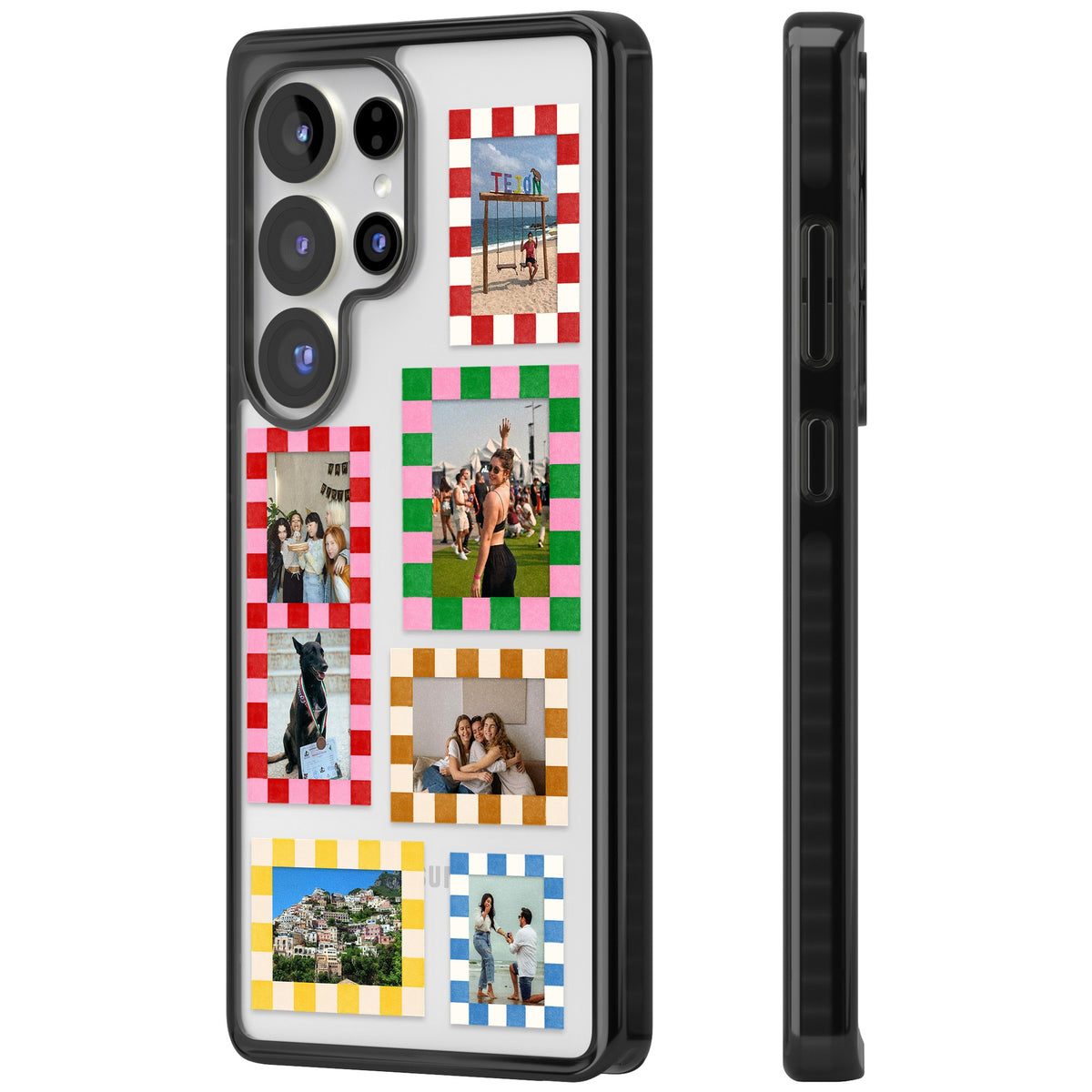 Personalised Italian Check Frames Samsung S25 Ultra / Samsung S26 Ultra Impact Black Phone Case side