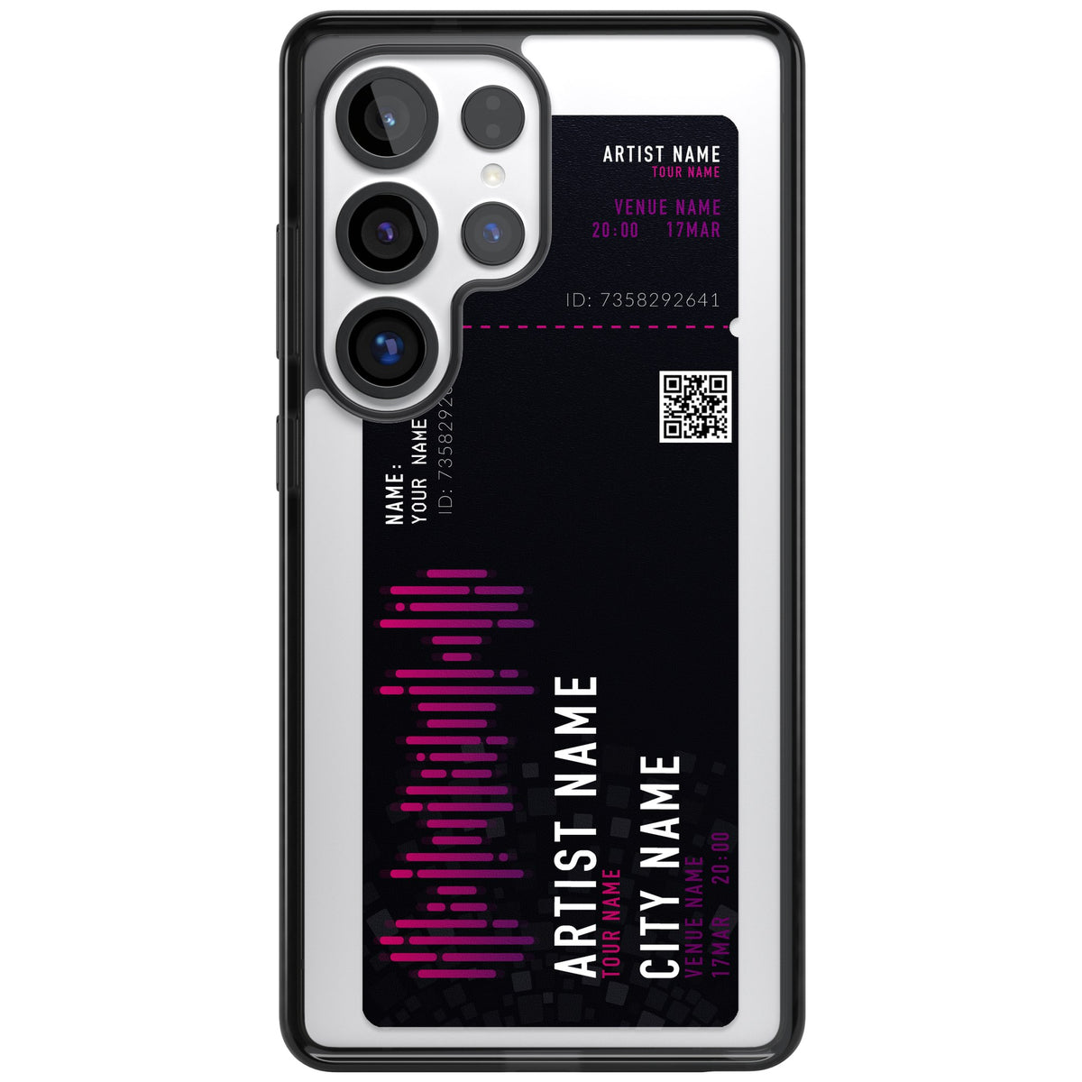 Personalised Concert Ticket Samsung S25 Ultra / Samsung S26 Ultra Impact Black Phone Case front