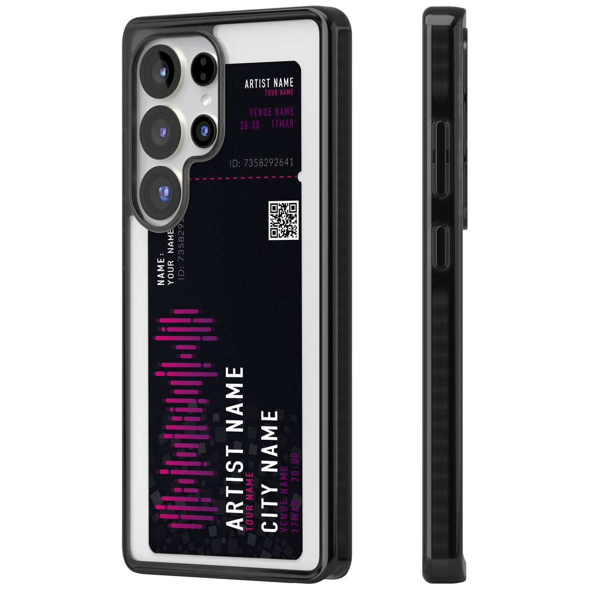 Personalised Concert Ticket Samsung S25 Ultra / Samsung S26 Ultra Impact Black Phone Case side