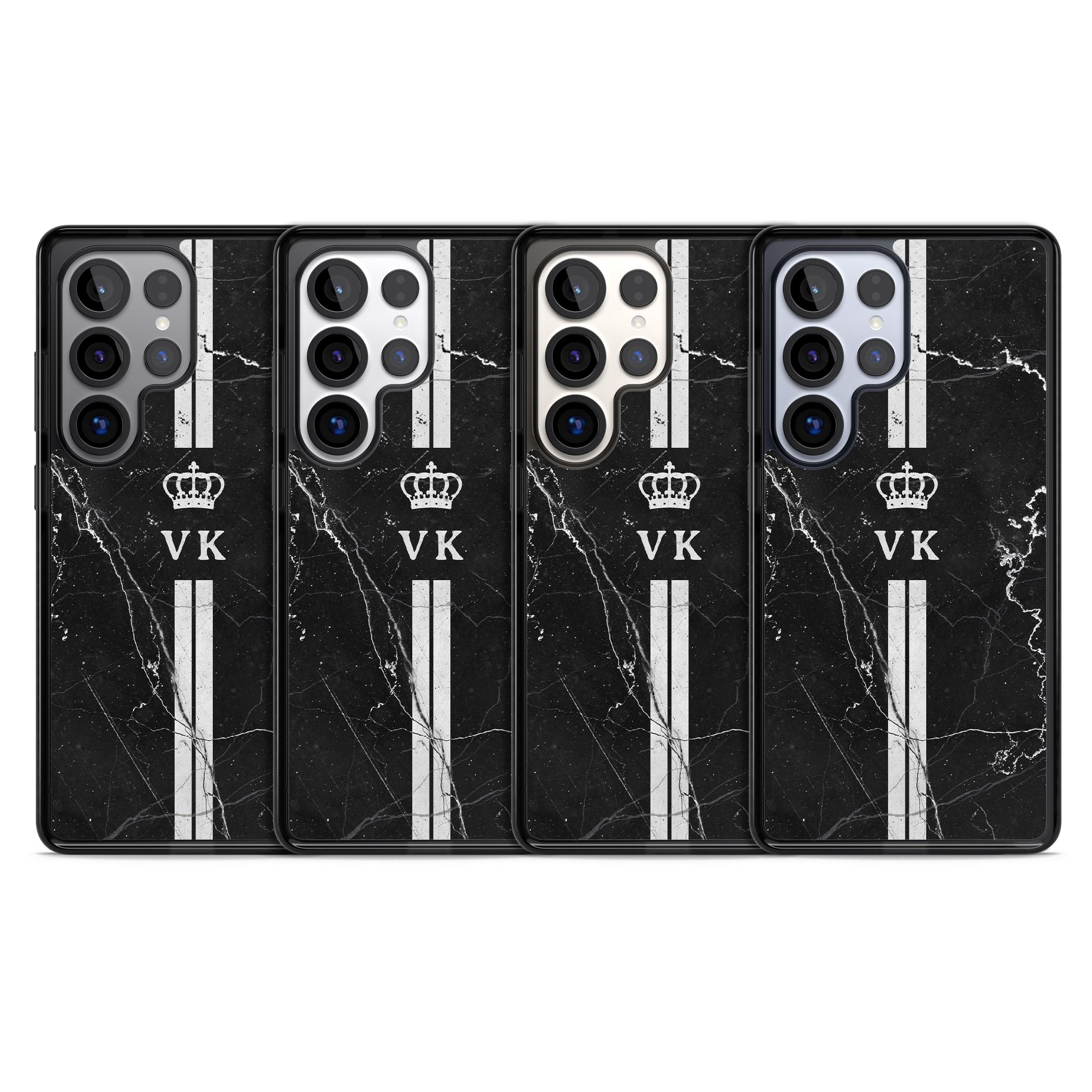 Personalised Black Marble Stripe Initials