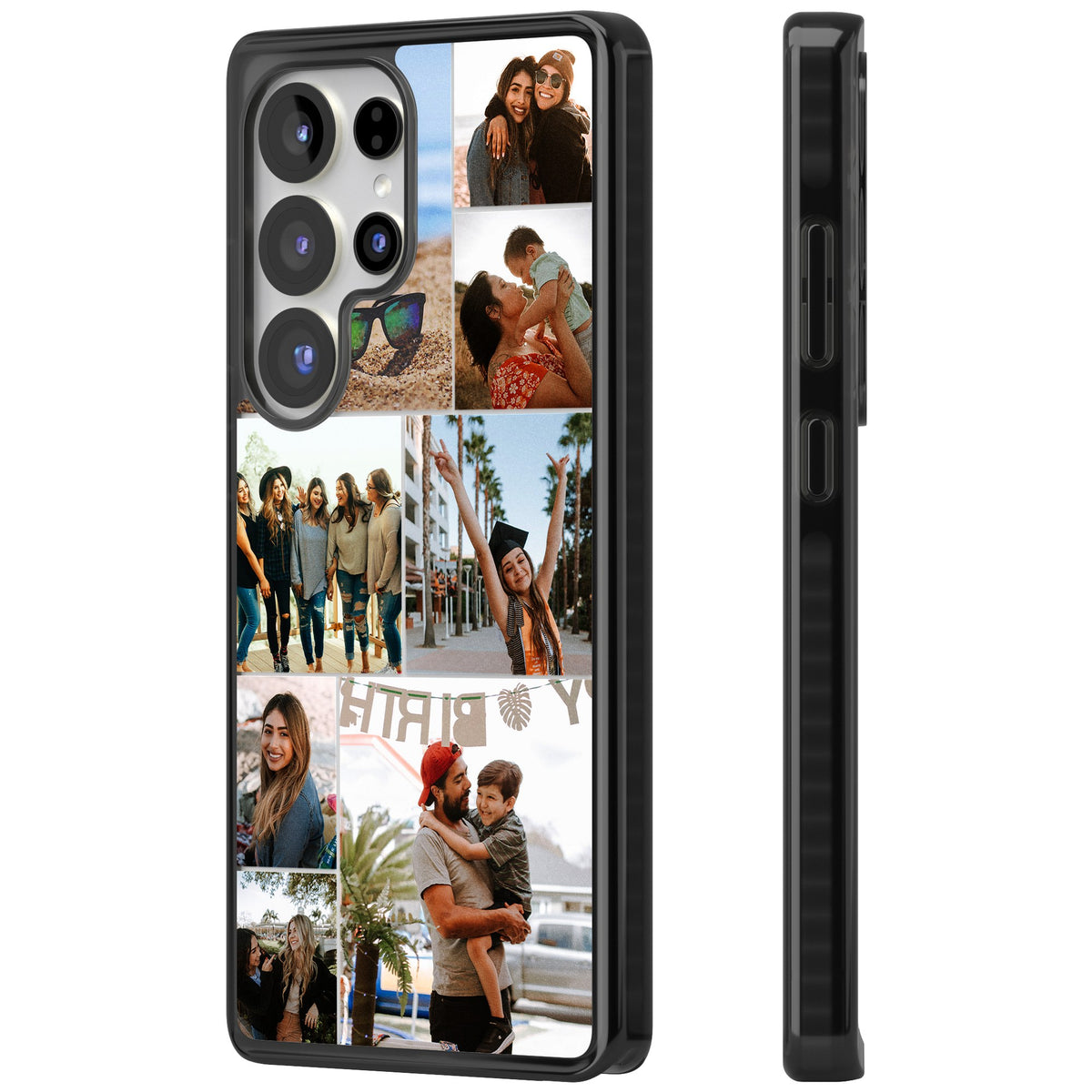 Personalised Photo Grid Samsung S25 Ultra / Samsung S26 Ultra Impact Black Phone Case side