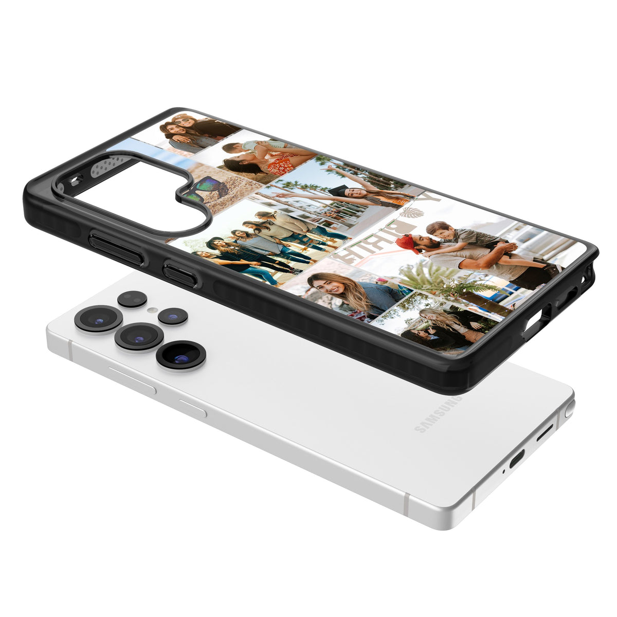 Personalised Photo Grid Samsung S25 Ultra / Samsung S26 Ultra Impact Black Phone Case angled