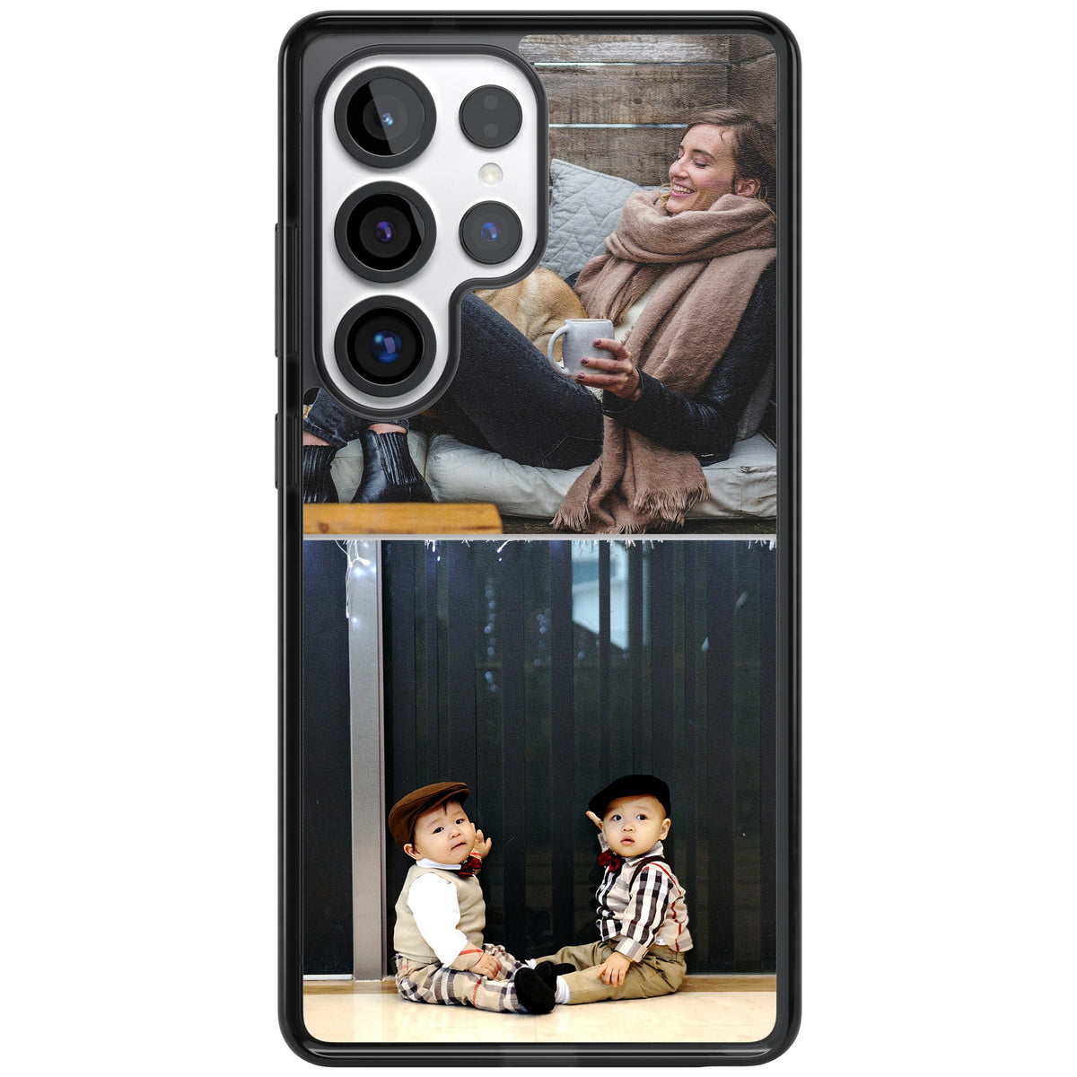 Personalised 2 Photo Grid Samsung S25 Ultra / Samsung S26 Ultra Impact Black Phone Case front