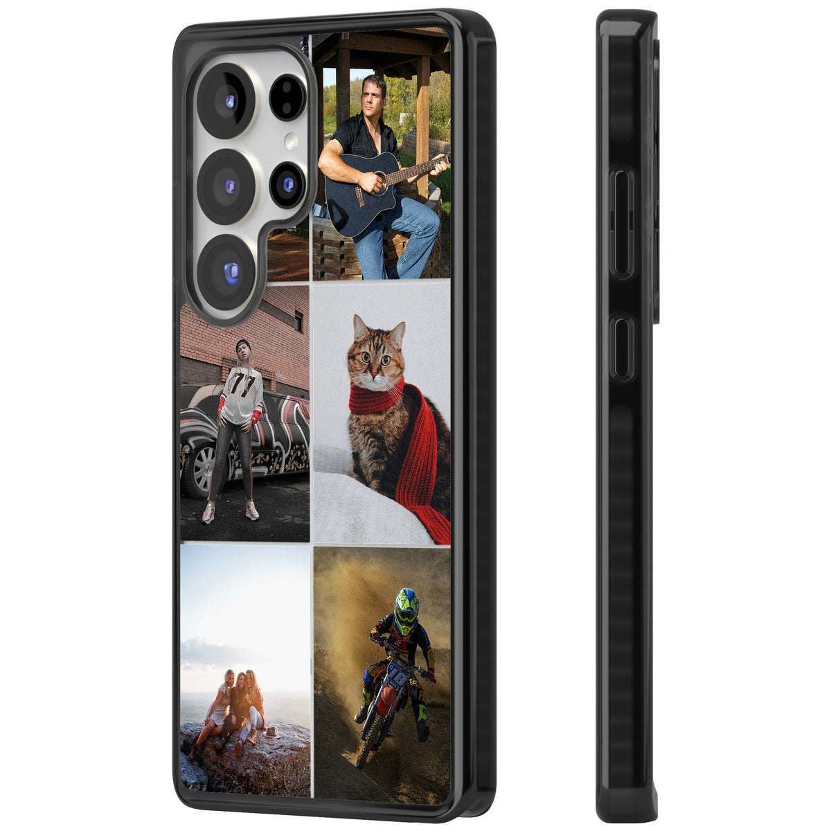 Personalised 6 Photo Grid Samsung S25 Ultra / Samsung S26 Ultra Impact Black Phone Case side