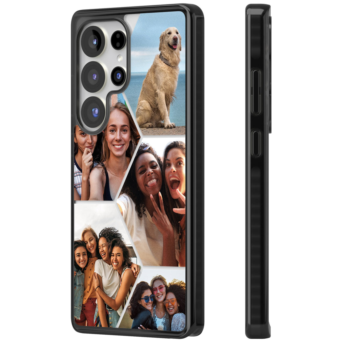 Personalised Beehive Photo Grid Samsung S25 Ultra / Samsung S26 Ultra Impact Black Phone Case side