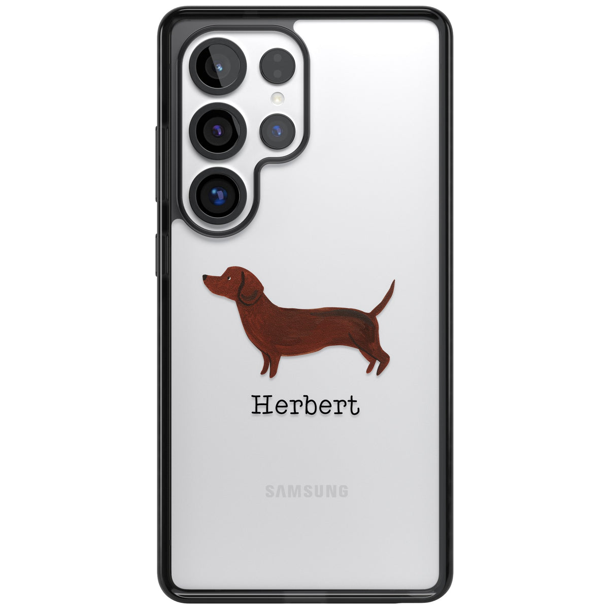 Personalised Sausage Dog Samsung S25 Ultra / Samsung S26 Ultra Impact Black Phone Case front