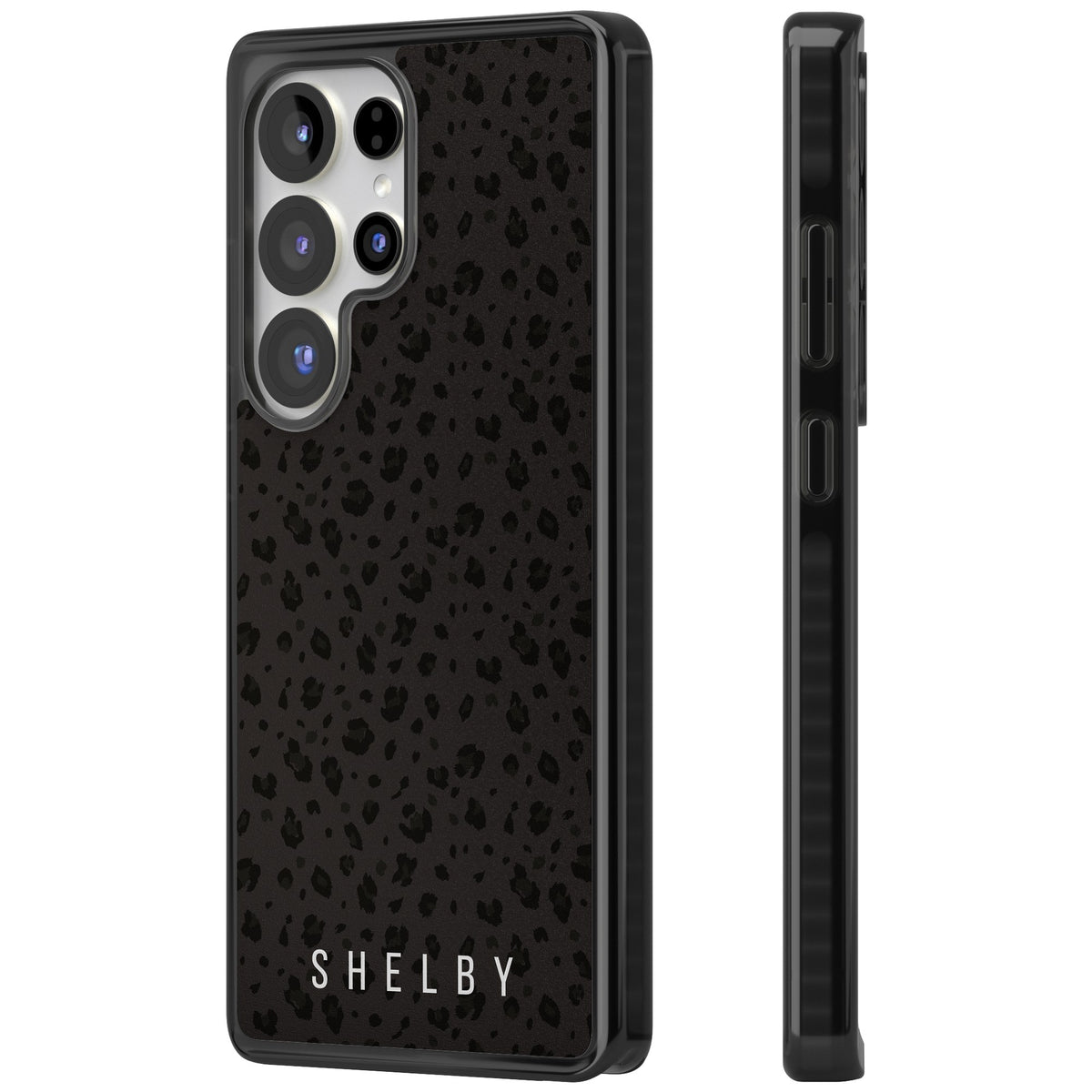 Personalised Dark Leopard Samsung S25 Ultra / Samsung S26 Ultra Impact Black Phone Case side