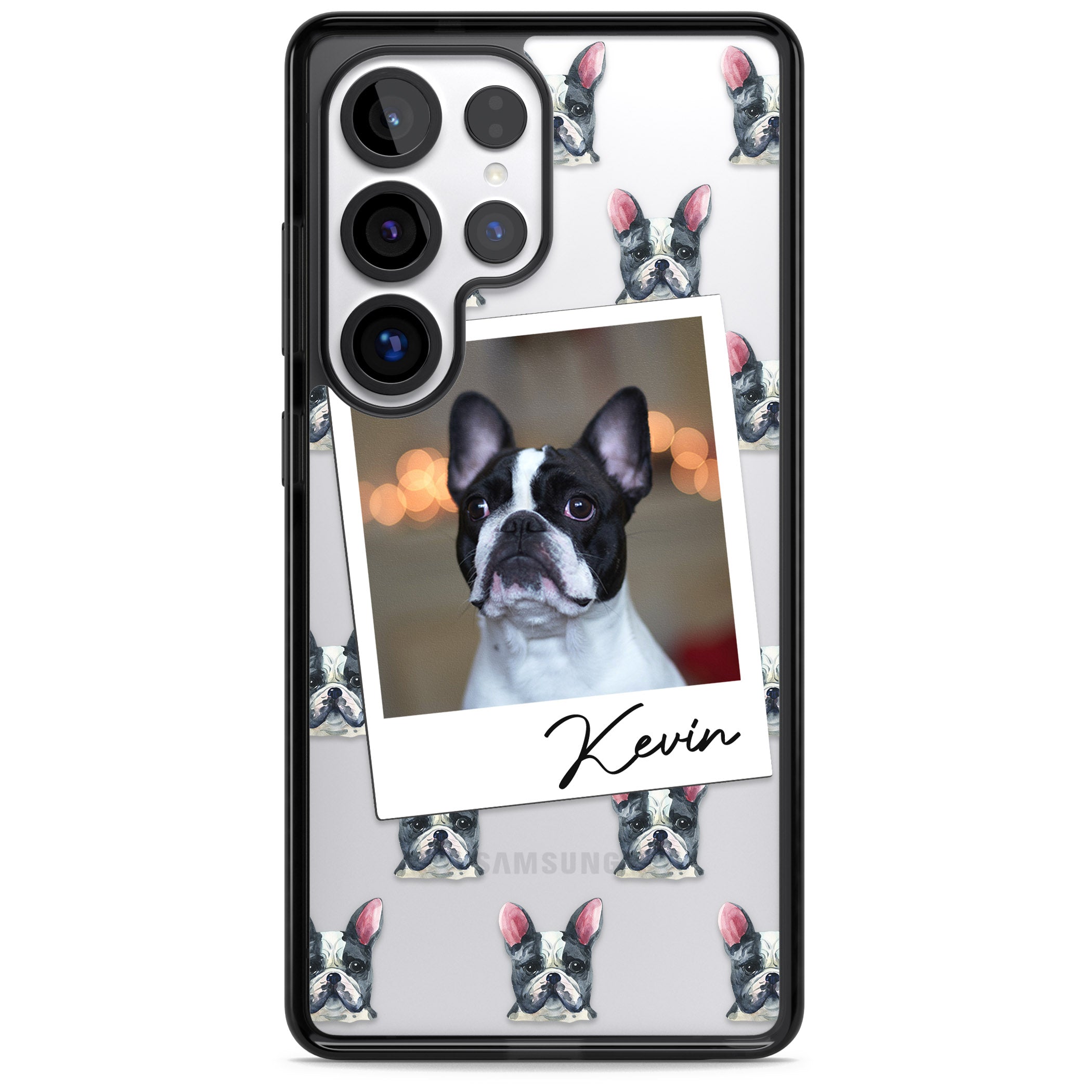 Personalised Black & White French Bulldog Instant Camera Photo