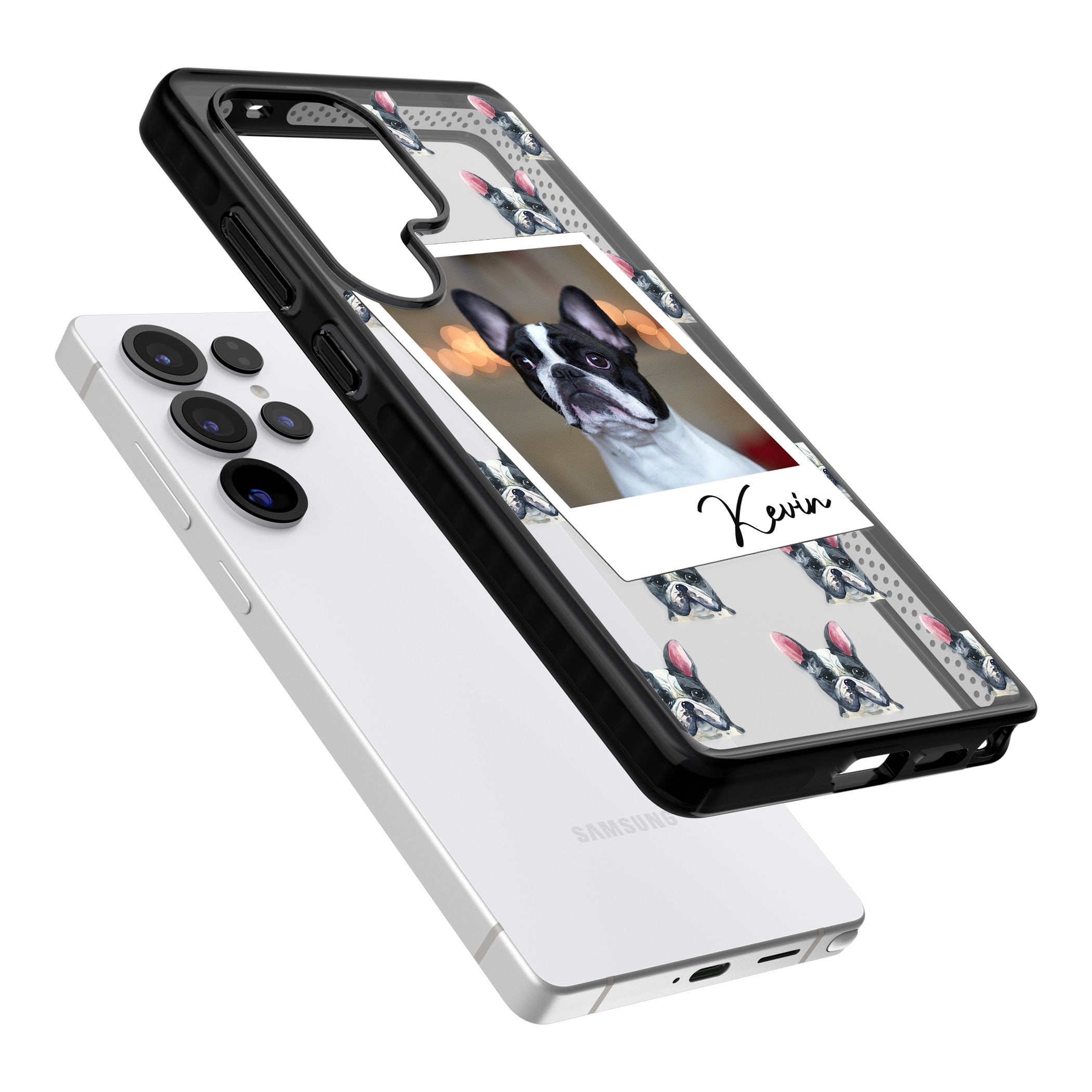 Personalised Black & White French Bulldog Instant Camera Photo