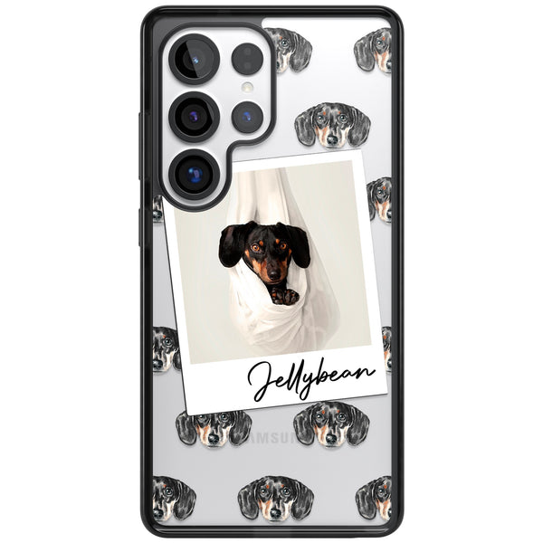 Personalised Black Dachshund Instant Camera Photo