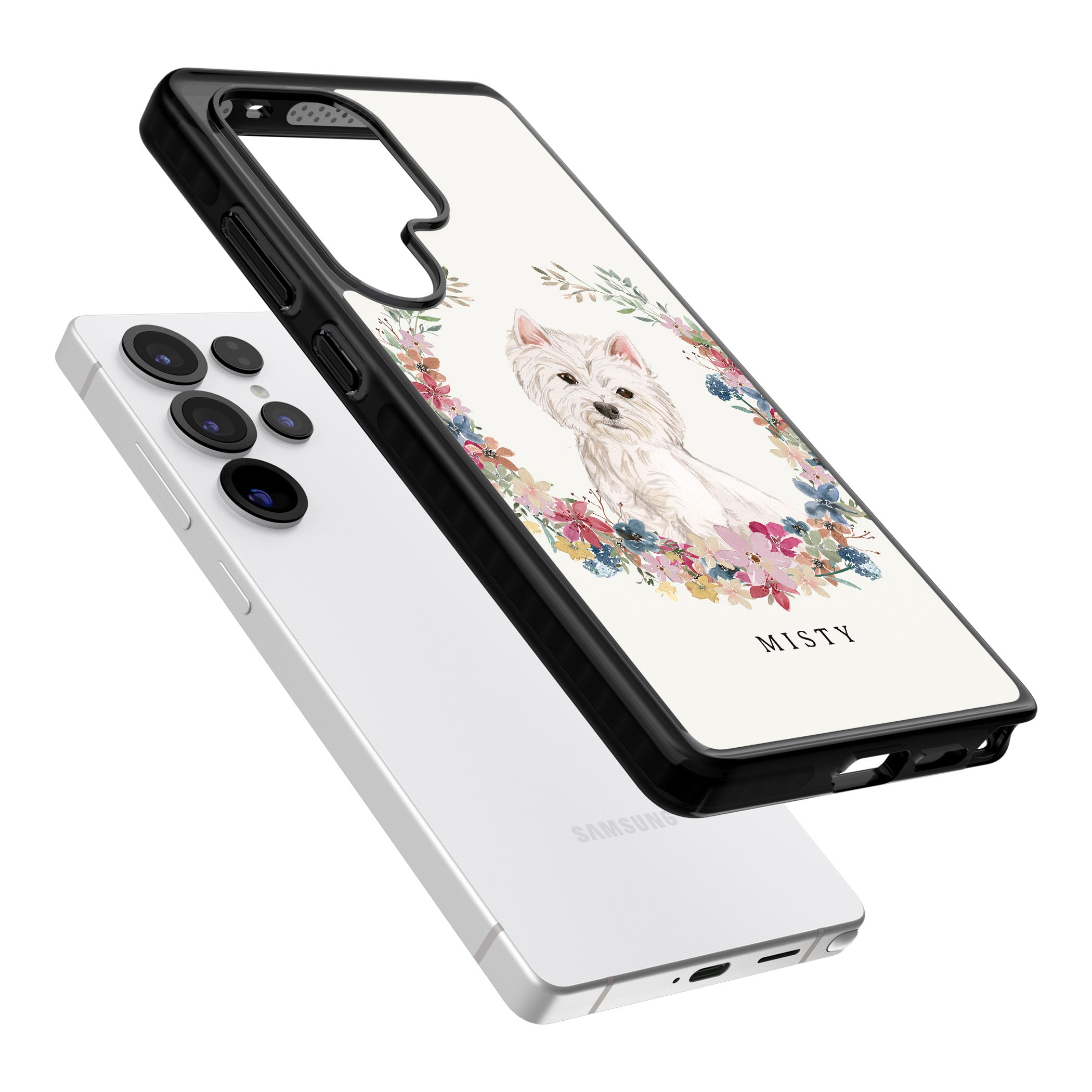 Personalised Westie Floral Portrait