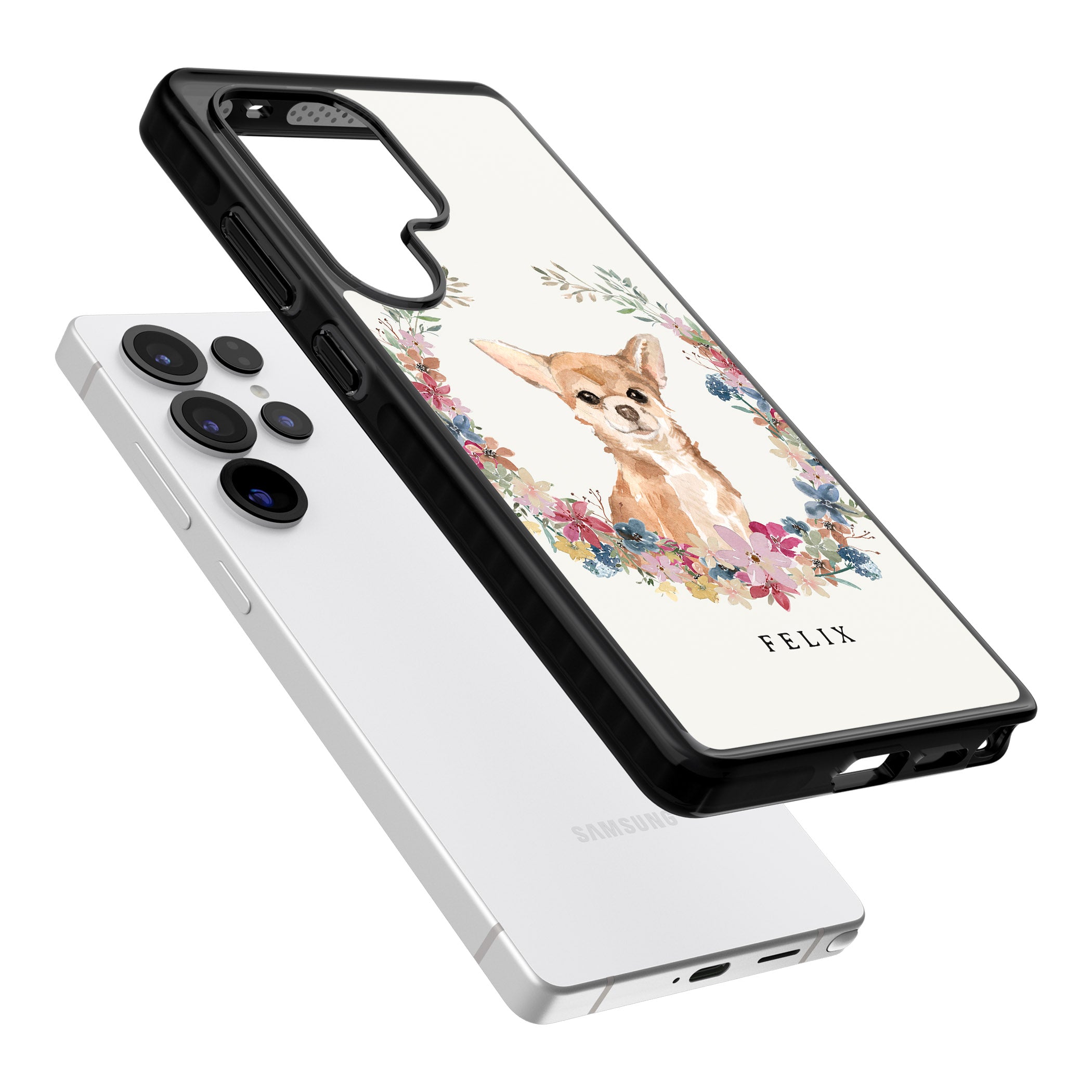 Personalised Chihuahua Floral Portrait