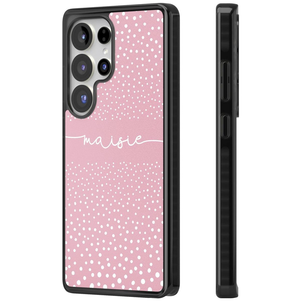 Personalised Pink Dots Samsung S25 Ultra / Samsung S26 Ultra Impact Black Phone Case side