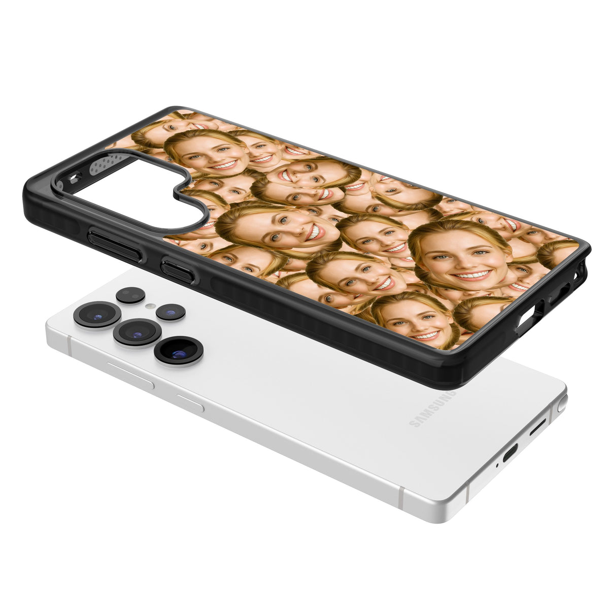 Face Collage Samsung S25 Ultra / Samsung S26 Ultra Impact Black Phone Case angled