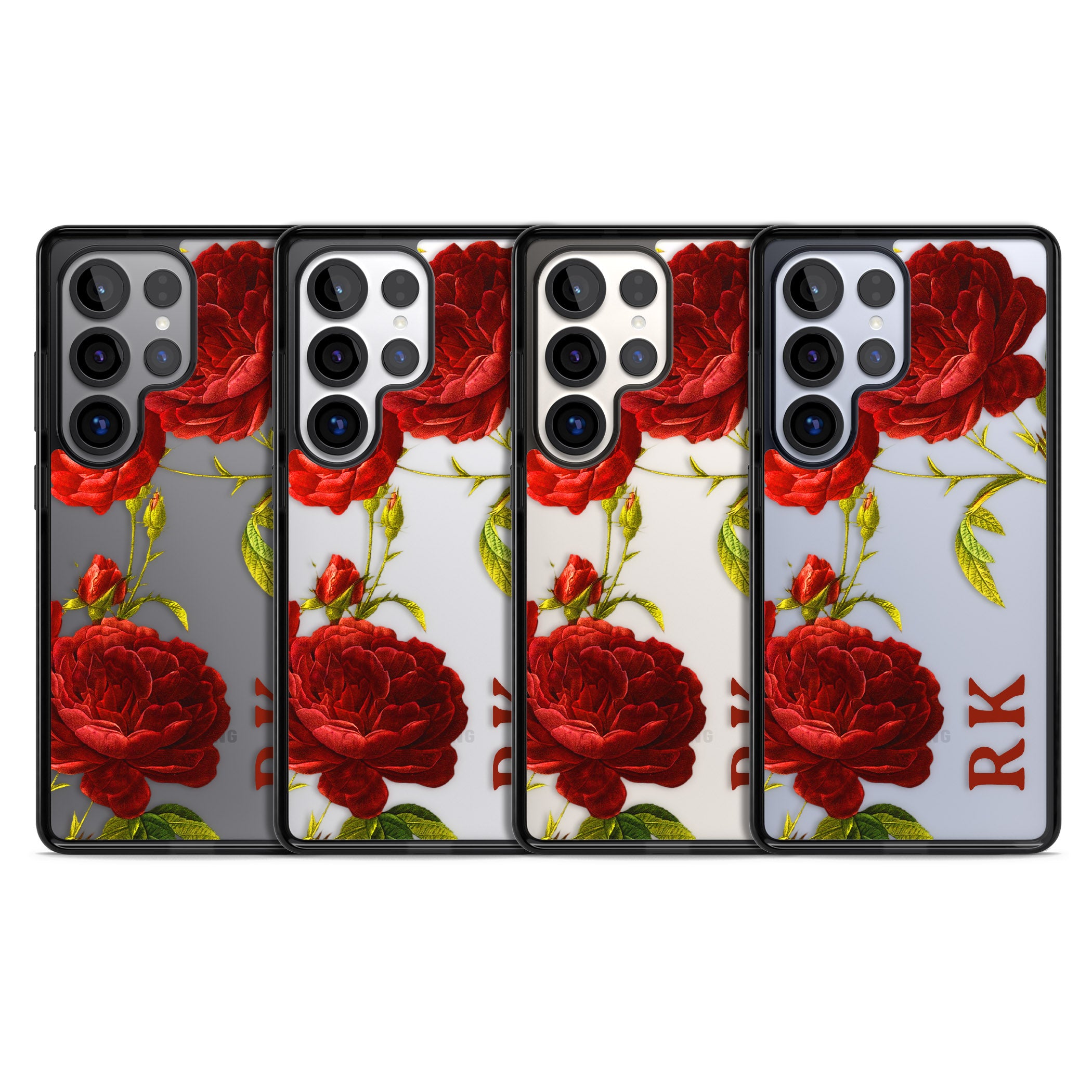 Personalised Vintage Floral Red Roses