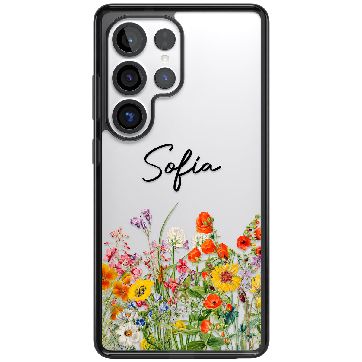 Personalised Summer Wildflowers Samsung S25 Ultra / Samsung S26 Ultra Impact Black Phone Case front