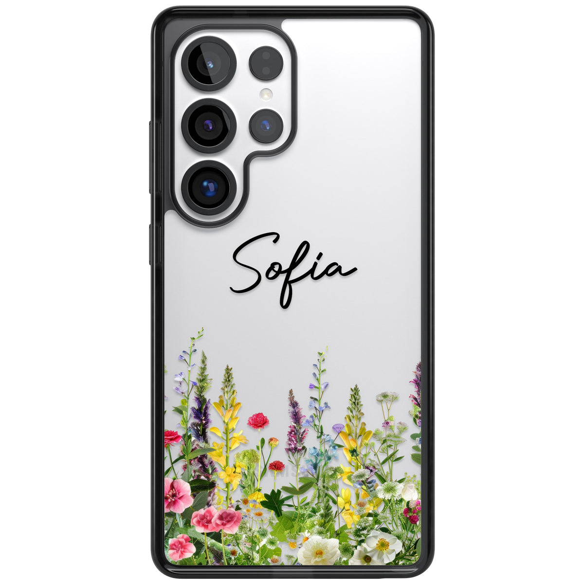 Personalised Garden Wildfowers Samsung S25 Ultra / Samsung S26 Ultra Impact Black Phone Case front