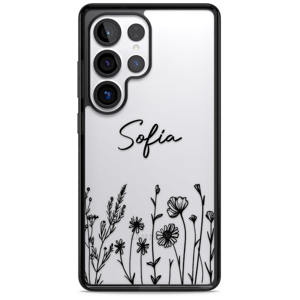 Personalised Black Wildflowers