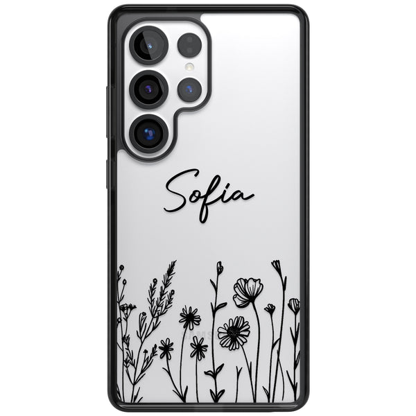 Personalised Black Wildflowers