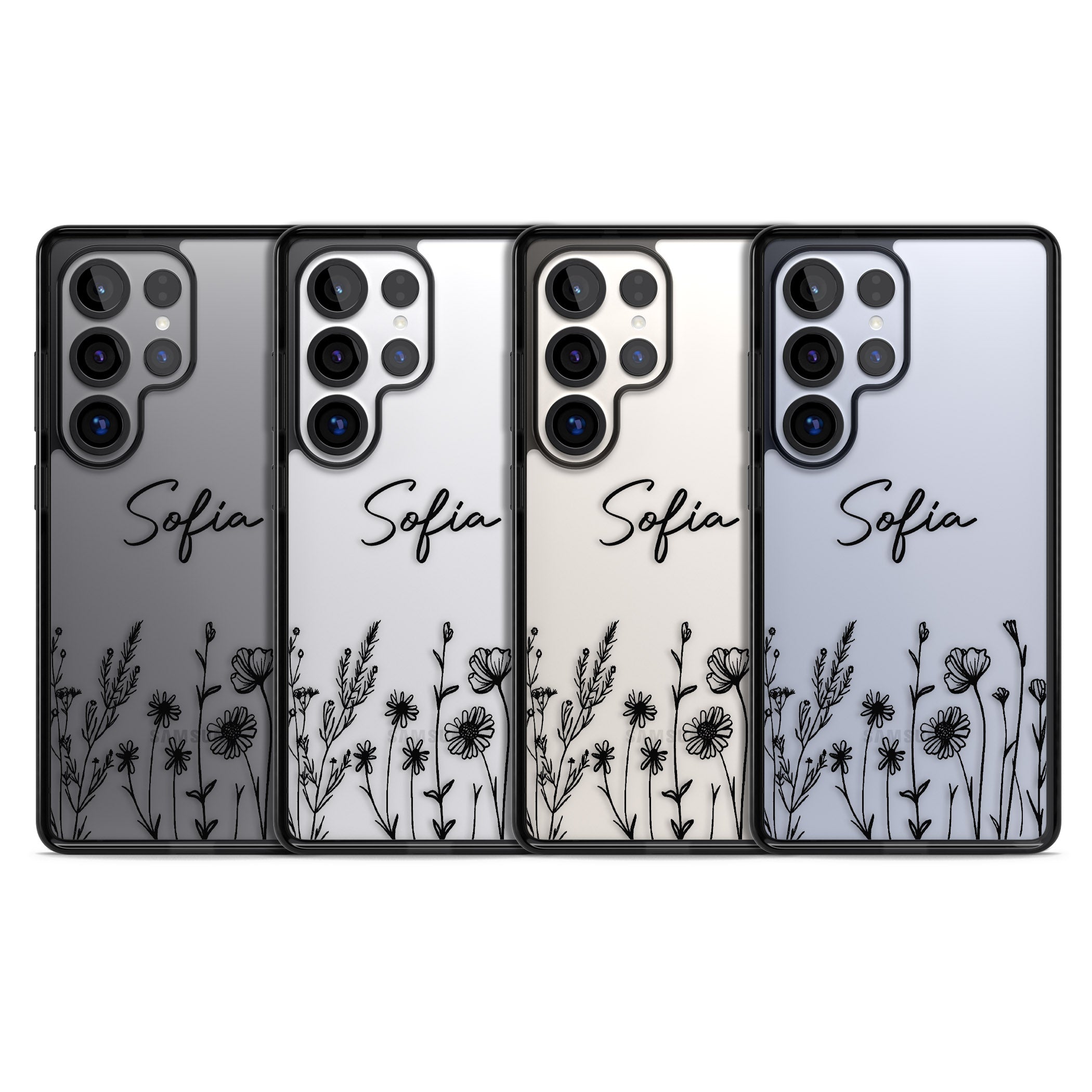 Personalised Black Wildflowers