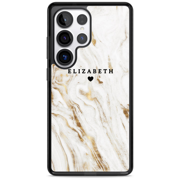 Personalised White Gilded Marble