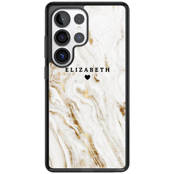 Personalised White Gilded Marble