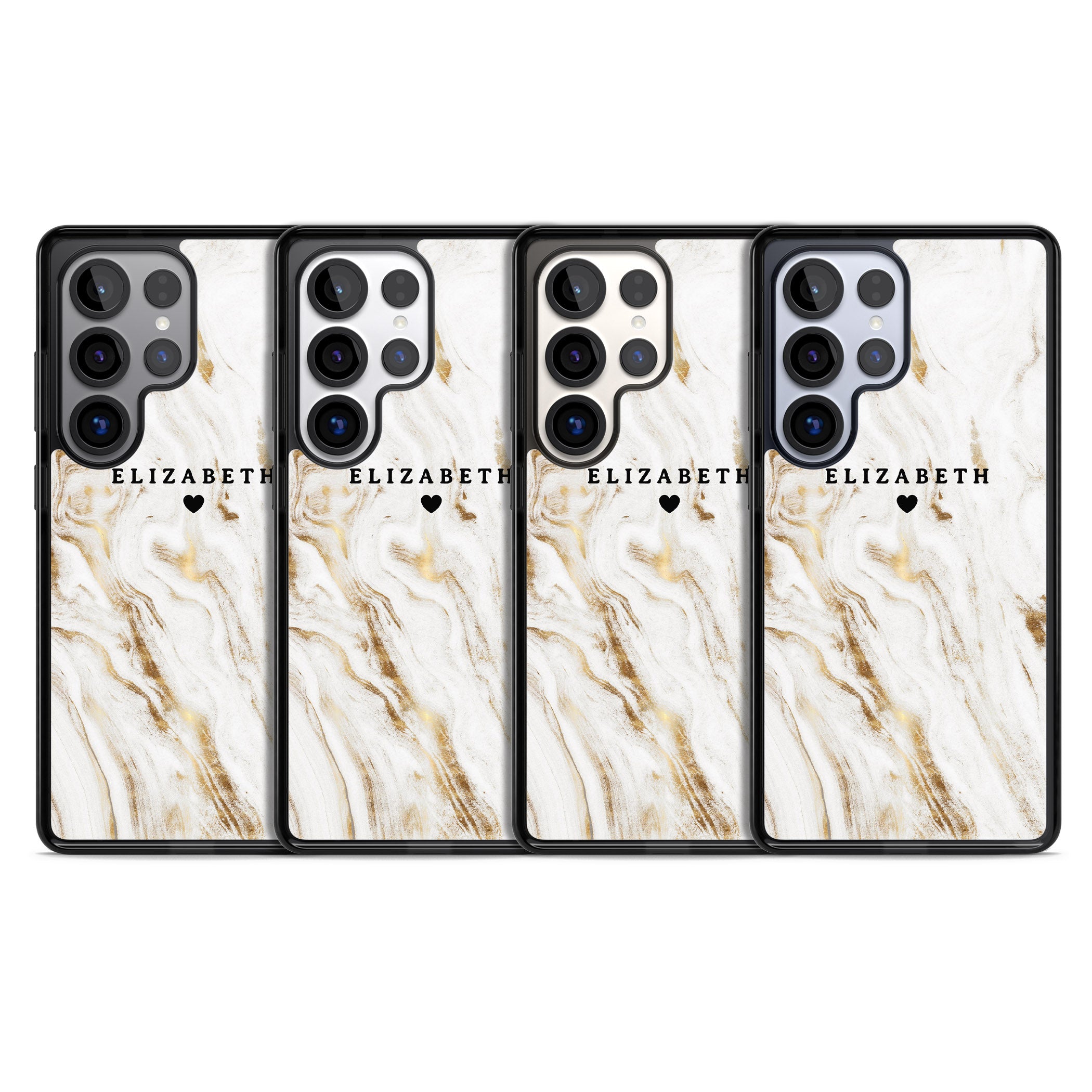 Personalised White & Gold Swirl Marble