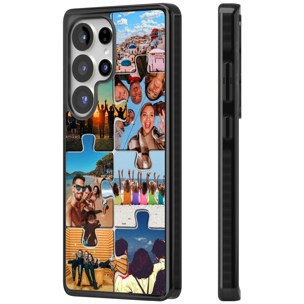 Personalised Jigsaw Photo Grid Samsung S25 Ultra / Samsung S26 Ultra Impact Black Phone Case side