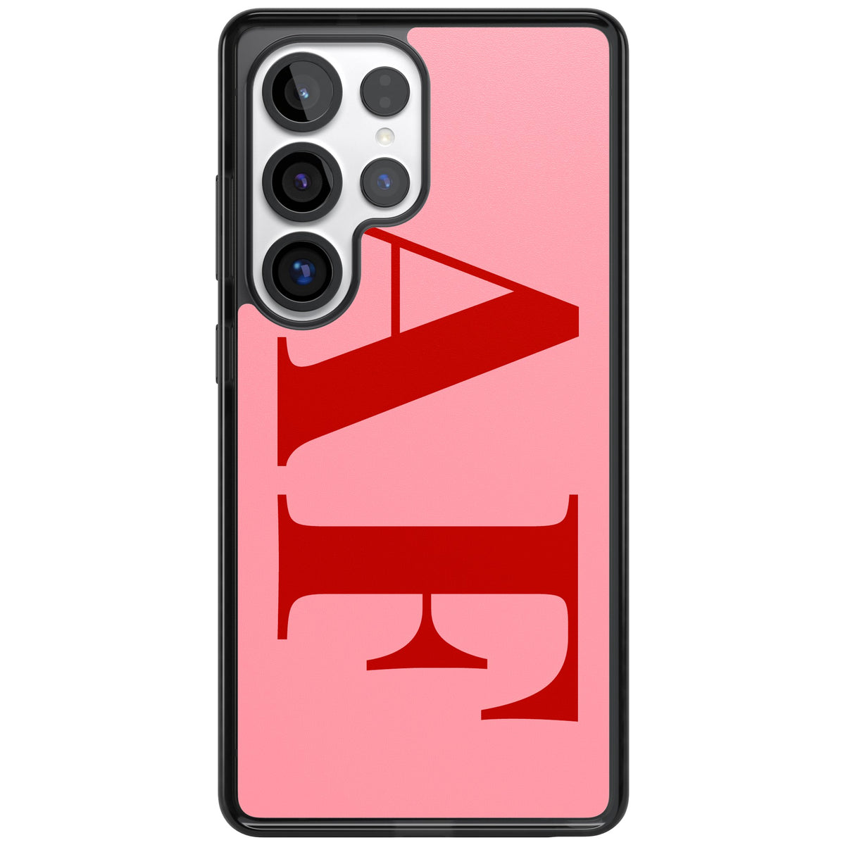 Personalised Red & Pink Letters Samsung S25 Ultra / Samsung S26 Ultra Impact Black Phone Case front