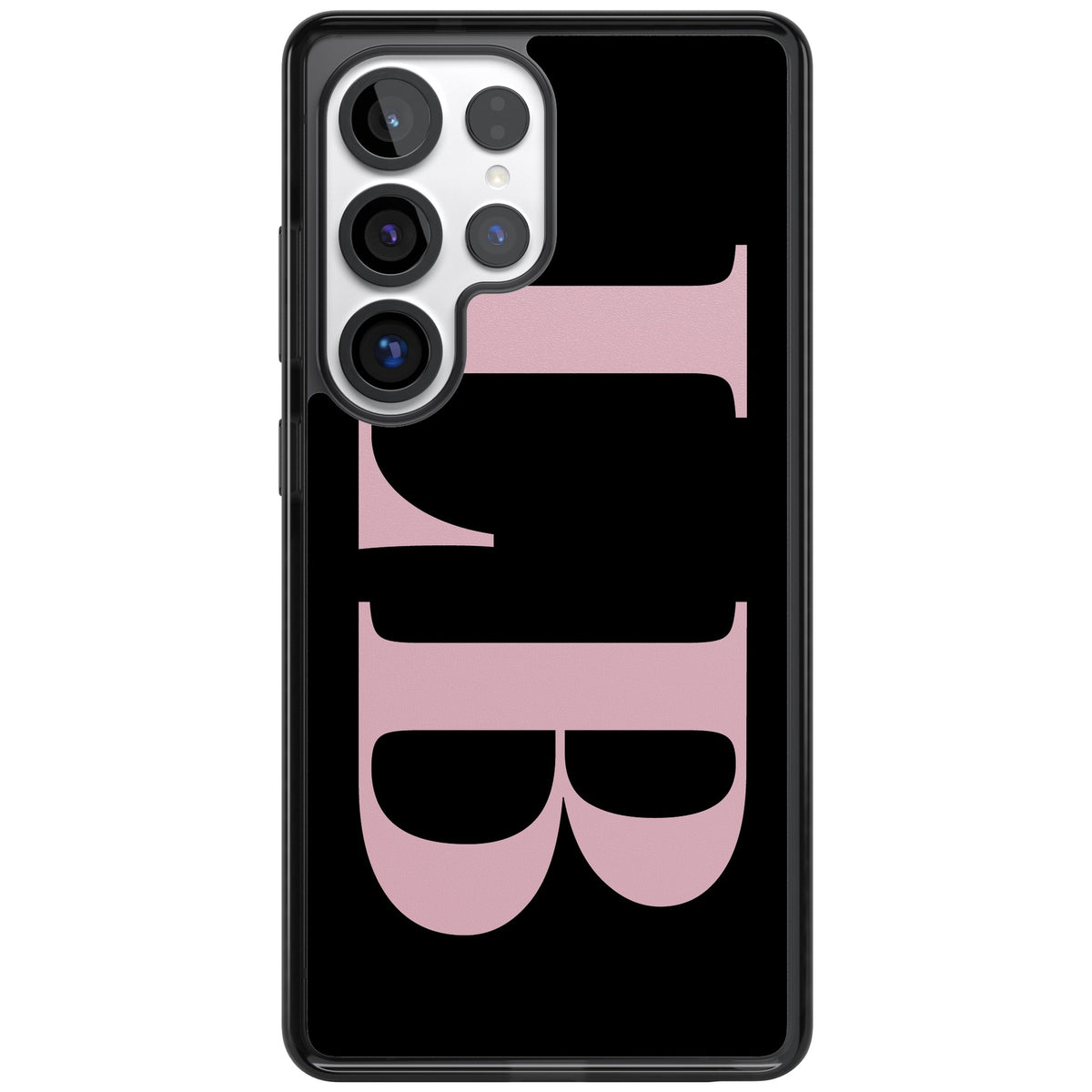 Personalised Pink & Black Letters Samsung S25 Ultra / Samsung S26 Ultra Impact Black Phone Case front