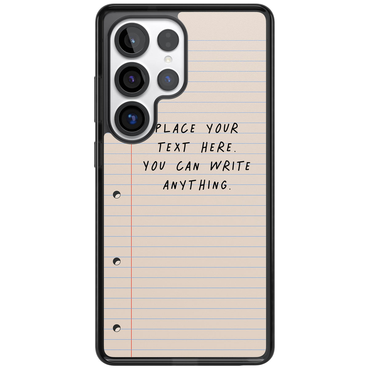 Personalised Lined Paper Samsung S25 Ultra / Samsung S26 Ultra Impact Black Phone Case front