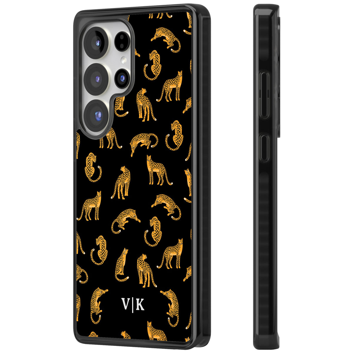 Personalised Safari Cheetahs Samsung S25 Ultra / Samsung S26 Ultra Impact Black Phone Case side