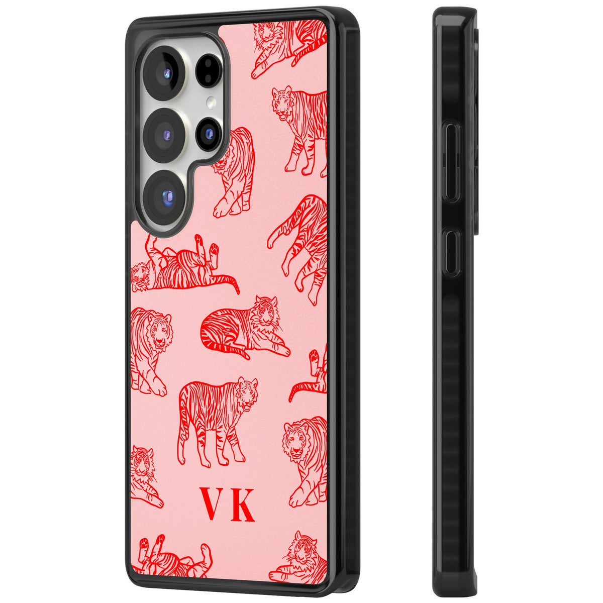 Personalised Scarlet Tiger Samsung S25 Ultra / Samsung S26 Ultra Impact Black Phone Case side