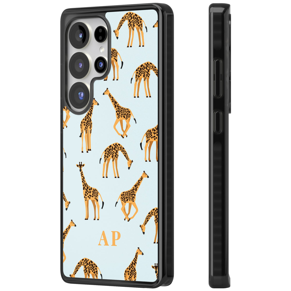 Personalised Safari Giraffe Samsung S25 Ultra / Samsung S26 Ultra Impact Black Phone Case side