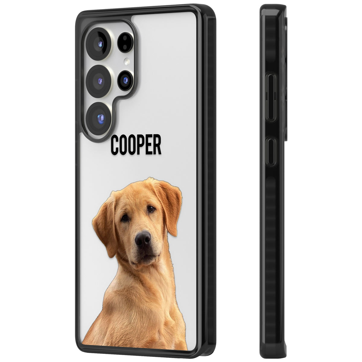 Personalised Pet Cutout & Name Samsung S25 Ultra / Samsung S26 Ultra Impact Black Phone Case side