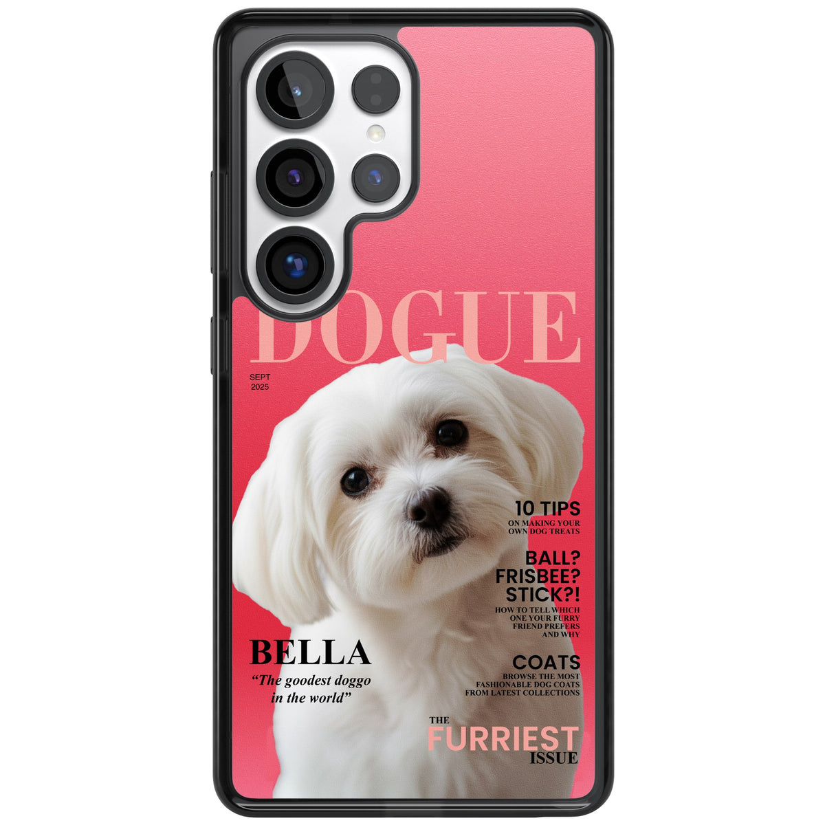 Personalised Dogue Magazine Samsung S25 Ultra / Samsung S26 Ultra Impact Black Phone Case front