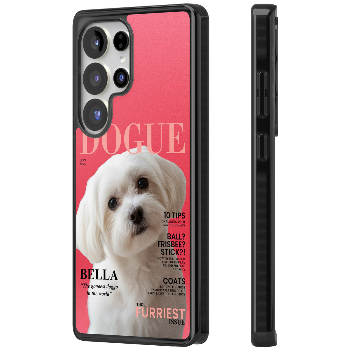 Personalised Dogue Magazine Samsung S25 Ultra / Samsung S26 Ultra Impact Black Phone Case side