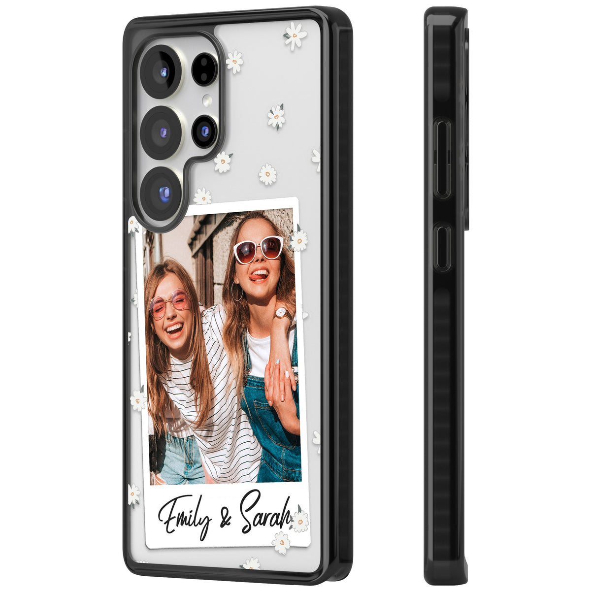 Personalised Daisy Polaroid Samsung S25 Ultra / Samsung S26 Ultra Impact Black Phone Case side