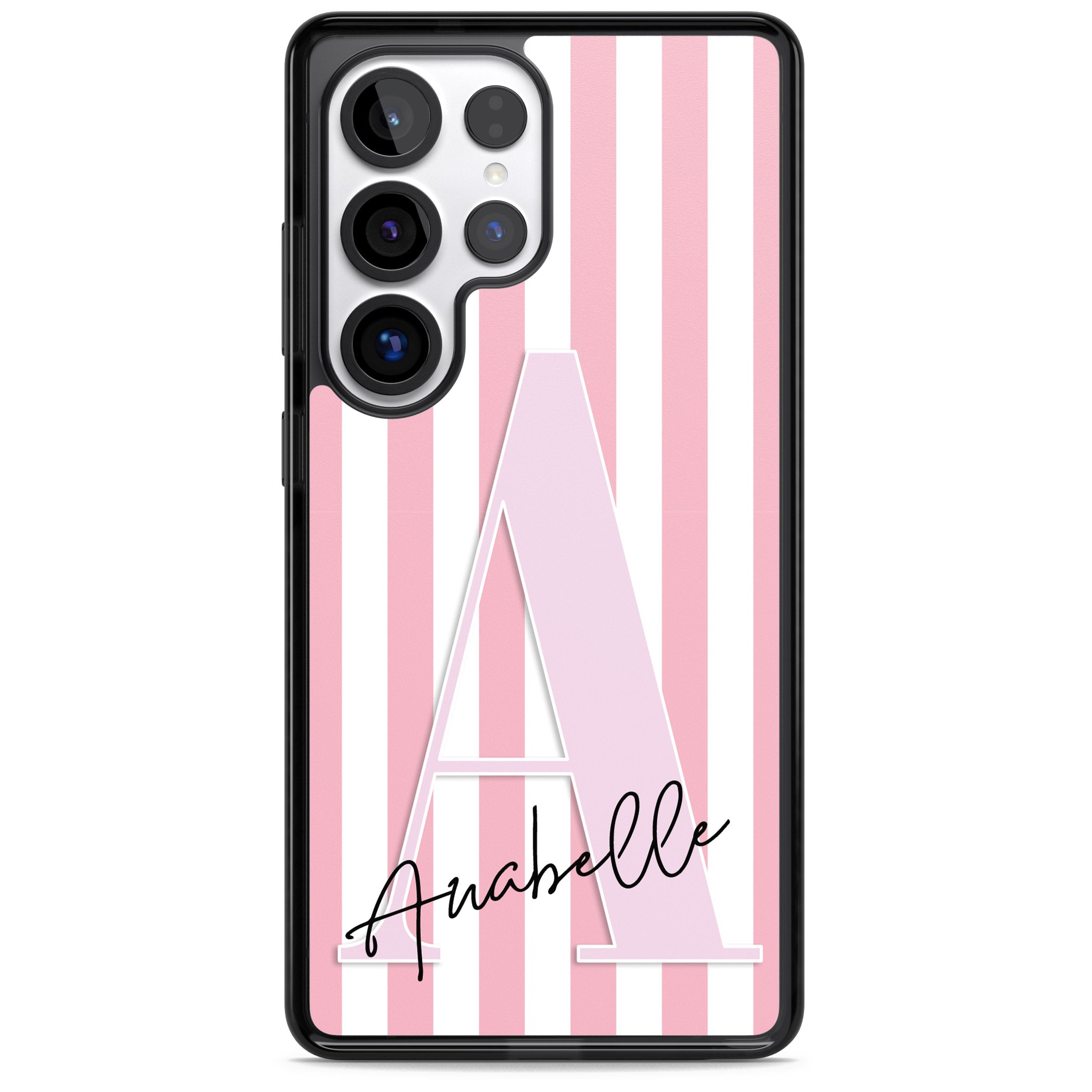 Personalised Pink Stripes & Monogram